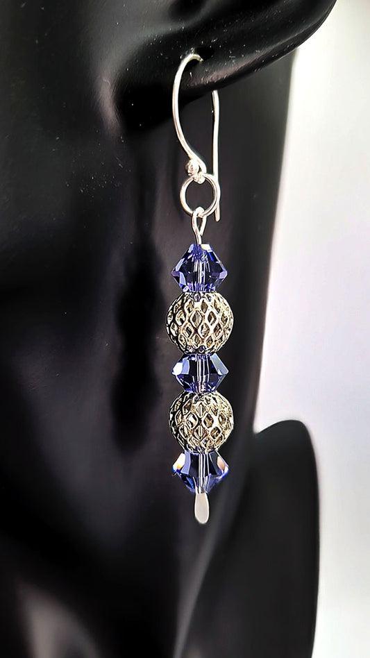 Tanzanite Twisted Art Earrings