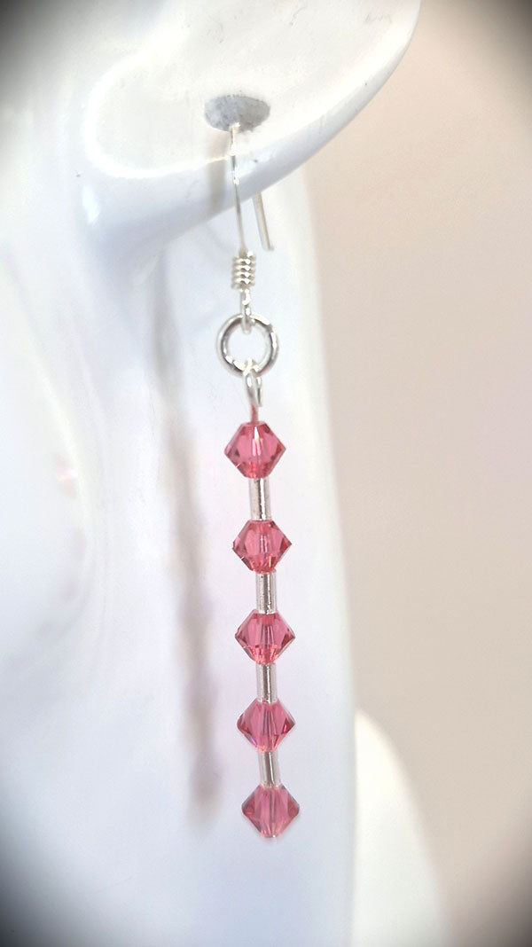 Indian Pink Dangle Earrings