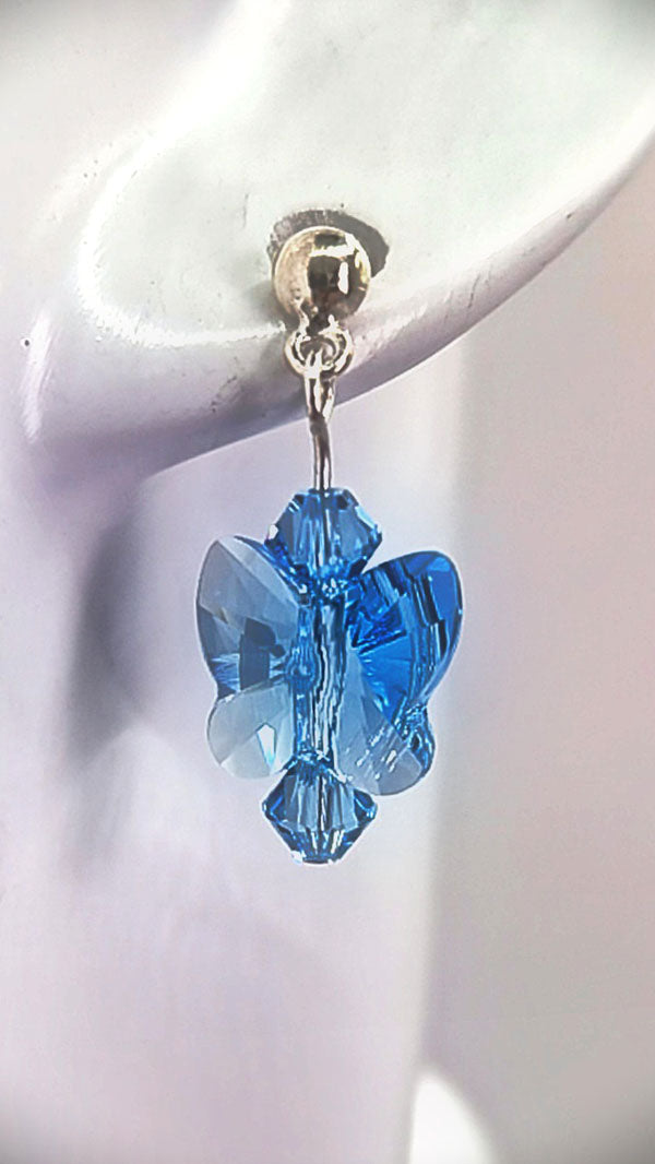 Aquamarine Butterfly Earrings